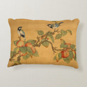 東洋中国のの鳥類と果実 アクセントクッション (裏面)