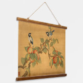 東洋中国のの鳥類と果実 吊り下げ型タペストリー (傾斜あり)