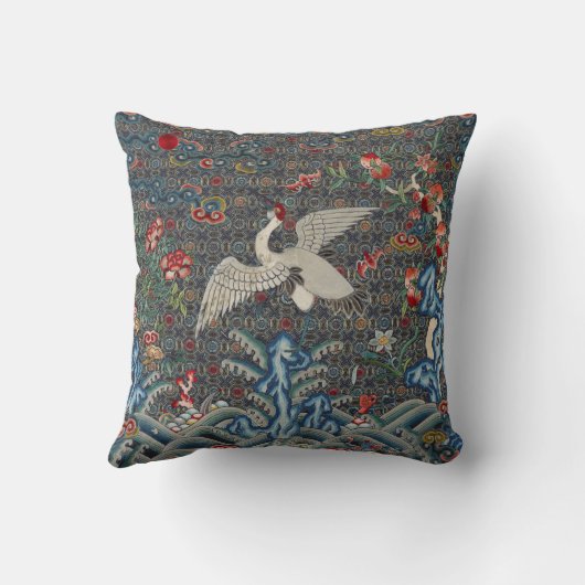 東洋中国の清朝クレーンとこうもり クッション (裏面)