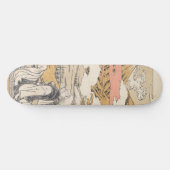 東洋人の男性が座って富士山を眺める スケートボード (横)