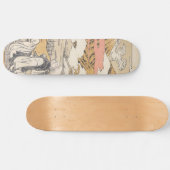 東洋人の男性が座って富士山を眺める スケートボード (横)