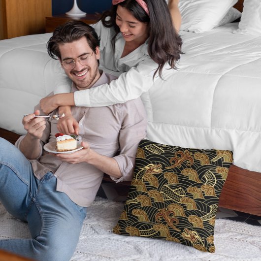 東洋伝統的の隠れたドラゴンアート クッション