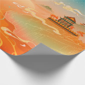 東洋古絵画代風クラシカル景 ラッピングペーパー (角)