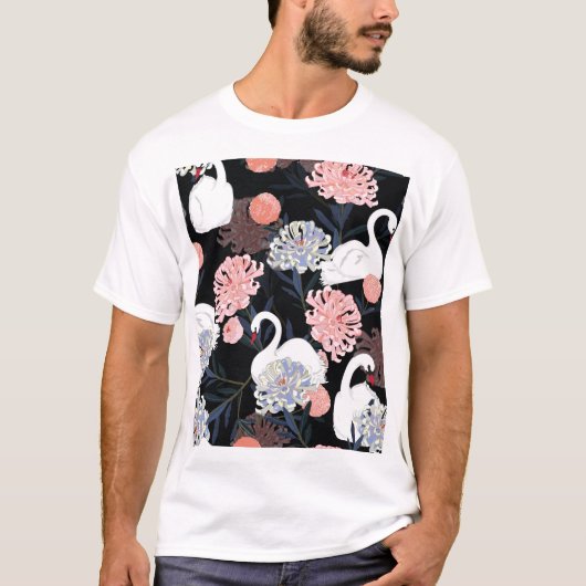東洋咲き花白鳥 Tシャツ (正面)