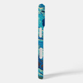 東洋抽象芸術美しい芸者舞妓ブルー波 Case-Mate iPhoneケース (裏面 / 右)