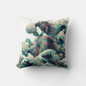 東洋抽象芸術芸者神奈川波雲 クッション (正面)