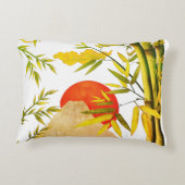 東洋日本のの山の日の出と竹 アクセントクッション (裏面)