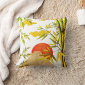 東洋日本のの山の日の出と竹 クッション (ブランケット)