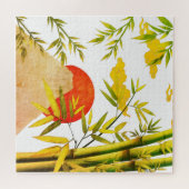 東洋日本のの山の日の出と竹 ジグソーパズル (横)