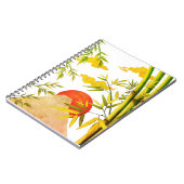 東洋日本のの山の日の出と竹 ノートブック (左側)