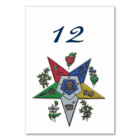 東洋星団 テーブルナンバー (裏面)