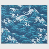 東洋海洋の継ぎ目のない装飾文様 ラッピングペーパー (フラット)