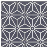 東洋海軍ブルーアサノハ日本パターン ファブリック (クローズアップ)