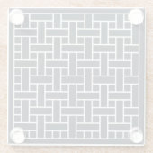 東洋海軍ブルーホワイトジャパン機織パターン ガラスコースター (裏面)