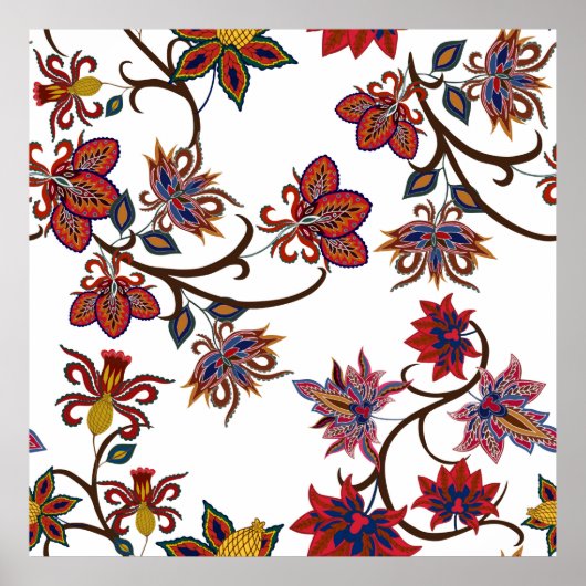 東洋的な動機。美しいシームレスなパターン ポスター (正面)