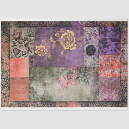 東洋美学Chinoiserieパッチワーク模様 薄葉紙 (正面)