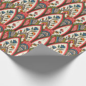 東洋花カラフル文様離れ花 ラッピングペーパー (角)