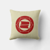 東洋赤ベージュ日本 Hattori 家紋 モン アート クッション (裏面)