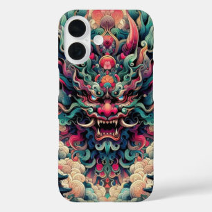 東洋韻律抽象芸術鬼鬼顔入れ iPhone 16ケース