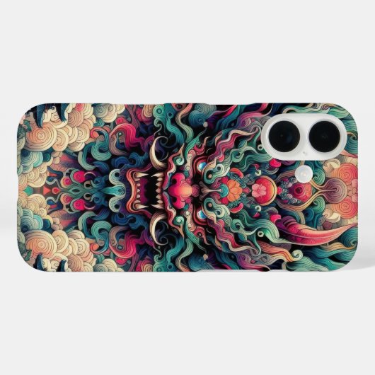 東洋韻律抽象芸術鬼鬼顔入れ Case-Mate iPhoneケース (裏面 (横))