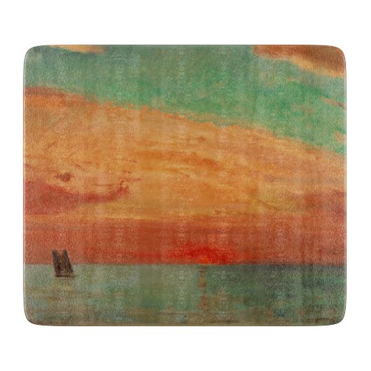 東海の日の出（アジアンアート） （竹二） カッティングボード (正面)