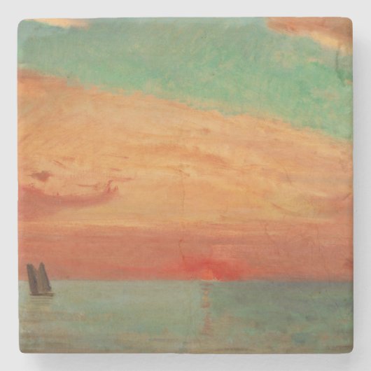 東海の日の出（アジアンアート） （竹二） ストーンコースター (正面)