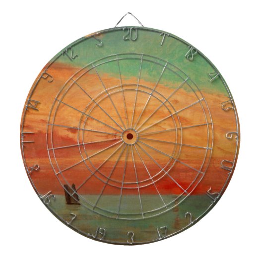 東海の日の出（アジアンアート） （竹二） ダーツボード (正面)