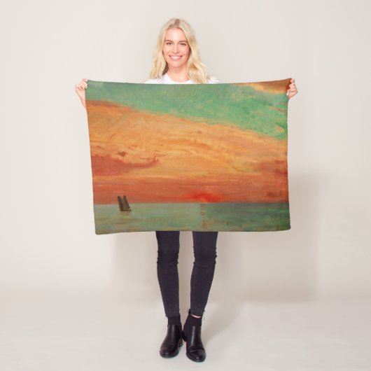 東海の日の出（アジアンアート） （竹二） フリースブランケット (インサイチュ)