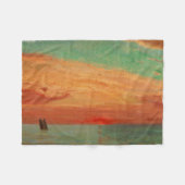 東海の日の出（アジアンアート） （竹二） フリースブランケット (正面(横))