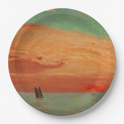 東海の日の出（アジアンアート） （竹二） ペーパープレート (正面)