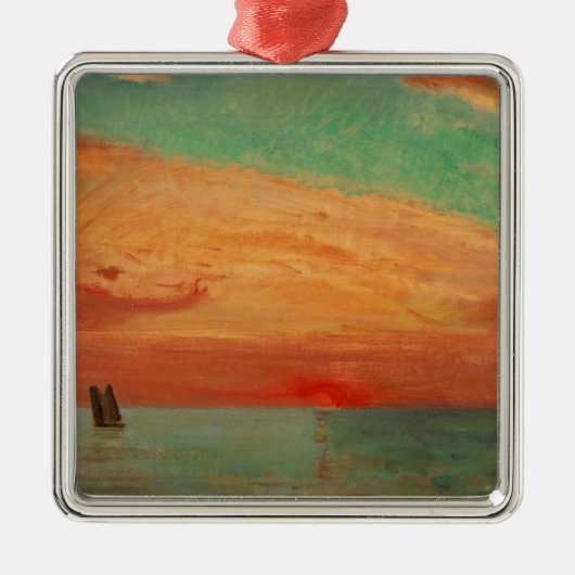 東海の日の出（アジアンアート） （竹二） メタルオーナメント (正面)