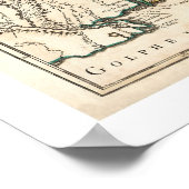 東海岸とカナダの地図1756 ポスター (角)