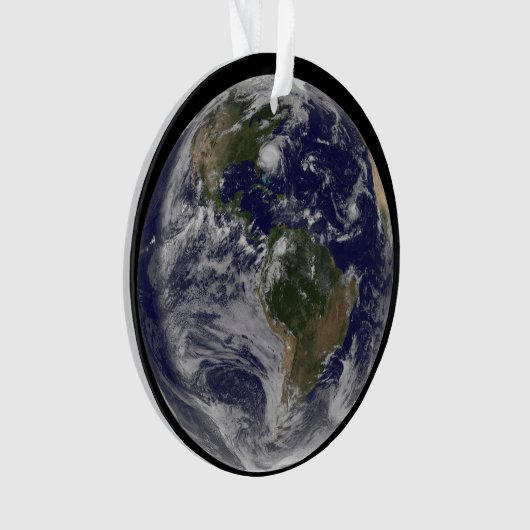 東海岸にハリケーン・アイリーンと完全な地球。 オーナメント (正面)