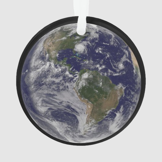 東海岸にハリケーン・アイリーンと完全な地球。 オーナメント (裏面)