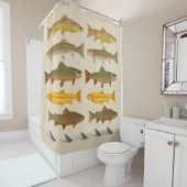 東海岸のはえの魚釣りのシャワー・カーテン シャワーカーテン (インサイチュ)