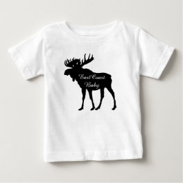 東海岸のベビーのかわいく素朴なアメリカヘラジカのクリスマス ベビーTシャツ