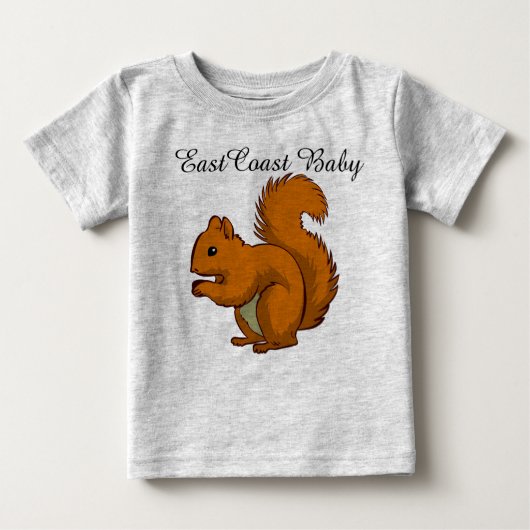 東海岸のベビーのリスのワイシャツ ベビーTシャツ (正面)