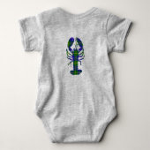 東海岸のベビーのロブスターのノバスコシアのタータンチェックカナダ ベビーボディスーツ (裏面)