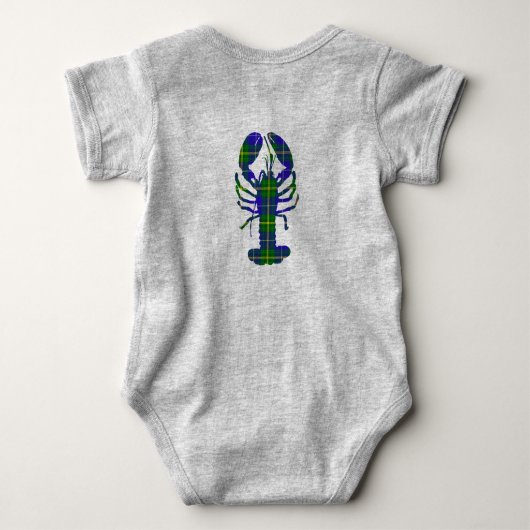 東海岸のベビーのロブスターのノバスコシアのタータンチェックカナダ ベビーボディスーツ (裏面)