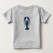 東海岸のベビーのロブスターのノバスコシアのタータンチェックカナダ ベビーTシャツ (裏面)
