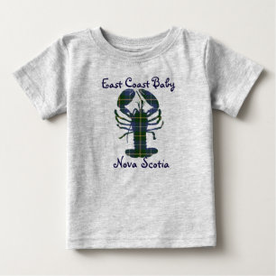東海岸のベビーのロブスターのノバスコシアのタータンチェックカナダ ベビーTシャツ