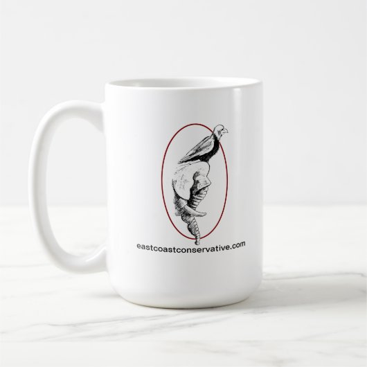 東海岸の保守的なポッドキャストのロゴのマグ15oz コーヒーマグカップ (左)