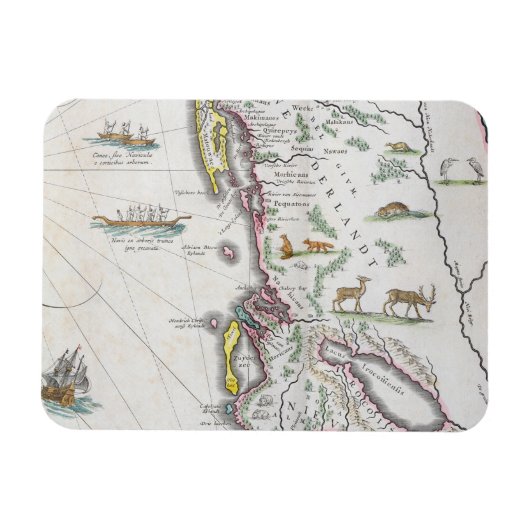 東海岸を描いた地図 マグネット (横)