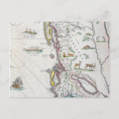 東海岸を描写する地図 ポストカード (正面)