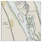 東海岸フロリダ⚓本場の航海の図表 ファブリック (クローズアップ)