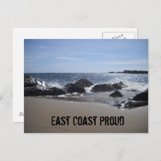 東海岸 – 誇りを持ったビーチ/岩石葉書 ポストカード (正面/裏面)