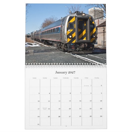 東海岸V1の鉄道 カレンダー (1月 2027)