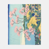 東海道五天山の北斎富士 フリースブランケット (正面)