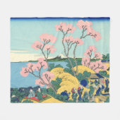 東海道五天山の北斎富士 フリースブランケット (正面(横))