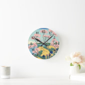 東海道五天山の北斎富士 ラウンド壁時計 (ホーム)